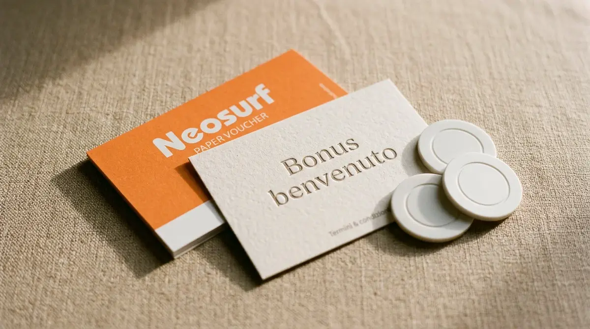 Termini di un bonus casino con voucher Neosurf accanto al calcolo del wagering e ai free spin
